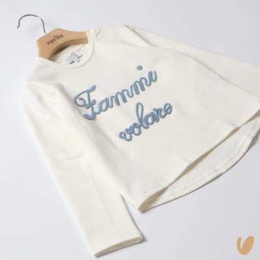 T-shirt felpata Fammi volare Bimba