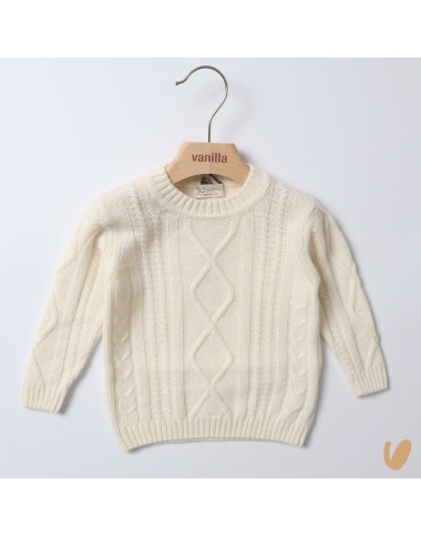Maglioncino trecce lana e cashmere Neonato