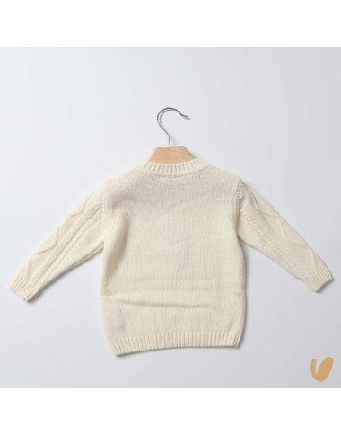 Maglioncino trecce lana e cashmere Neonato