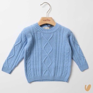 Maglioncino trecce lana e cashmere Cardigan e Maglia