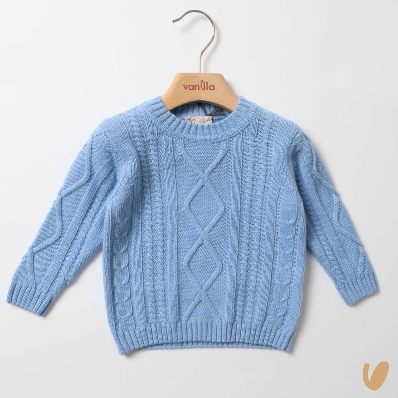 Maglioncino trecce lana e cashmere Cardigan e Maglia