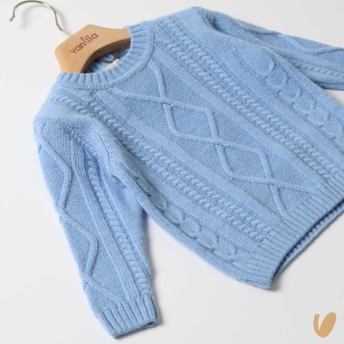 Maglioncino trecce lana e cashmere Cardigan e Maglia