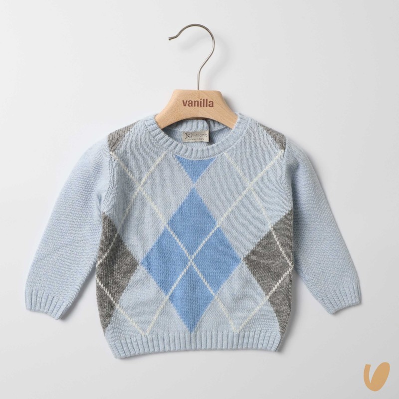 Maglioncino rombi lana e cashmere Neonato