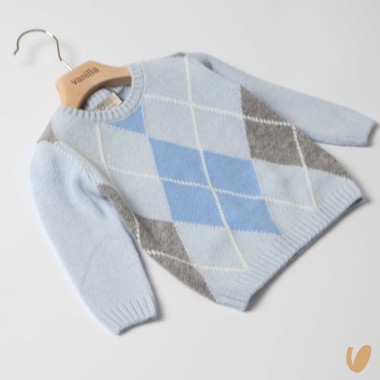 Maglioncino rombi lana e cashmere Neonato