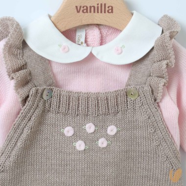 Completo nascita camelie in lana Set Nascita e Uscita Clinica