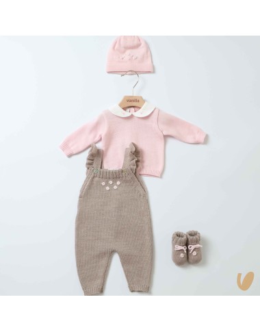 Completo nascita camelie in lana Set Nascita e Uscita Clinica