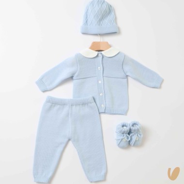 Completo nascita rombi in lana Set Nascita e Uscita Clinica