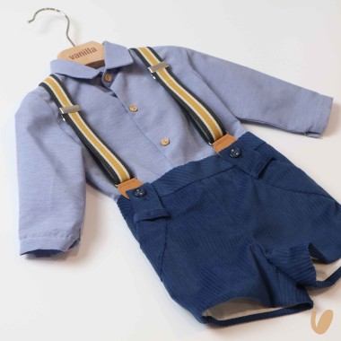 Completo con bretelle Neonato