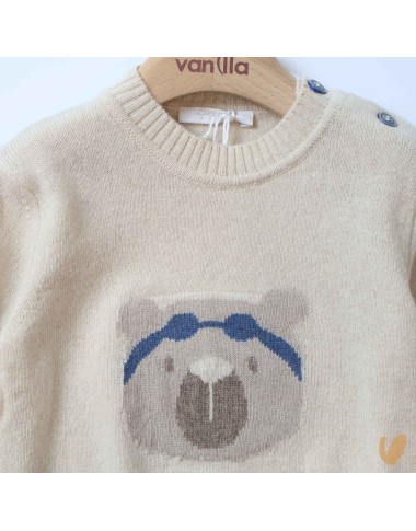 Swimmer bear wool sweater
