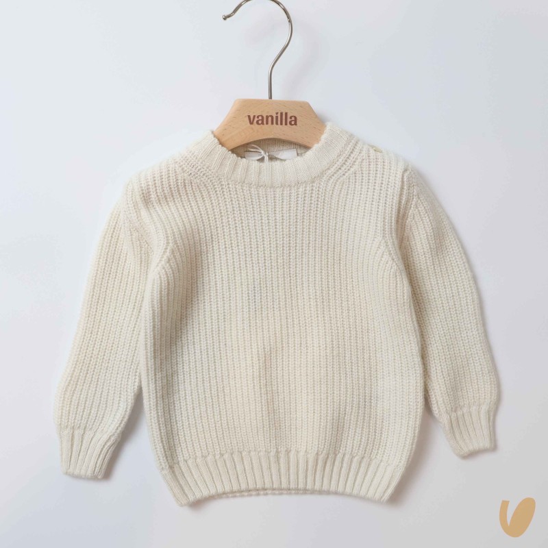 Maglioncino in lana a coste Cardigan e Maglia