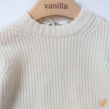 Maglioncino in lana a coste Cardigan e Maglia