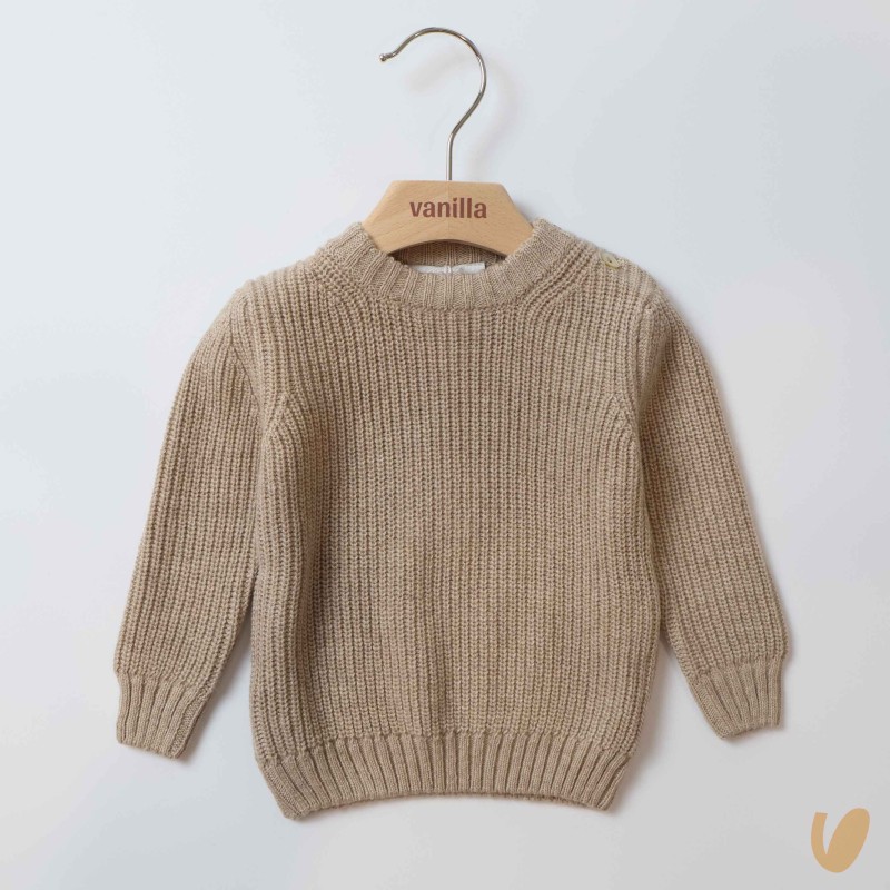 Maglioncino in lana a coste Cardigan e Maglia