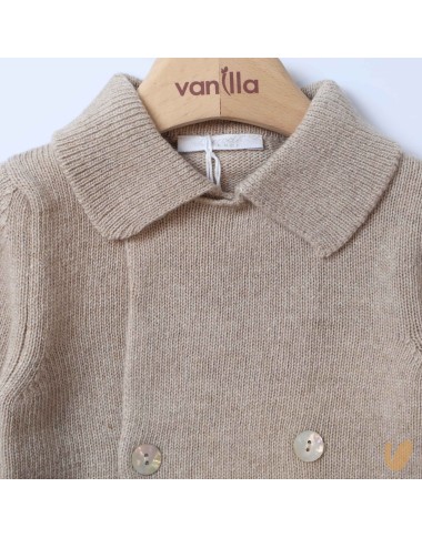 Double-breasted wool cardigan