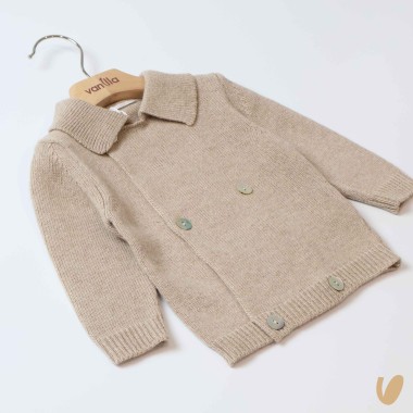 Cardigan doppiopetto in lana Bimbo