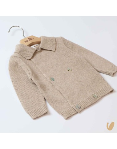 Double-breasted wool cardigan