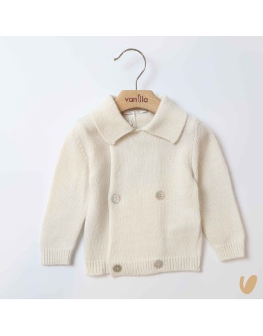 Double-breasted wool cardigan