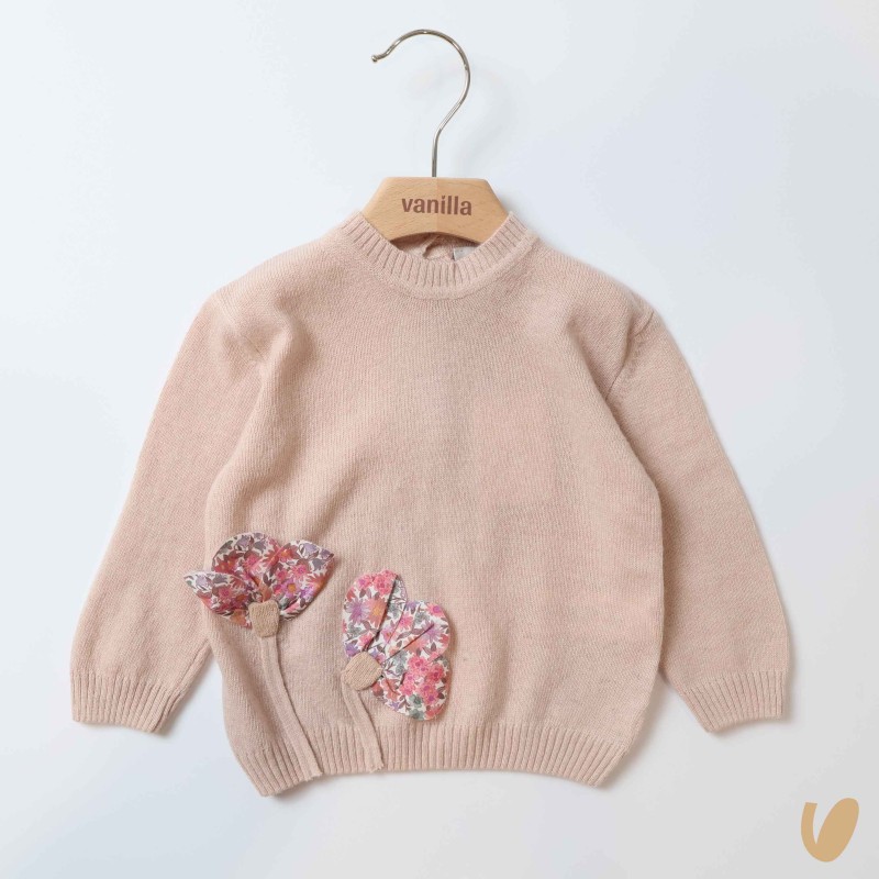 Maglioncino in lana fiori liberty Bimba