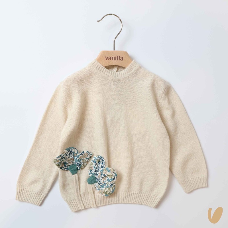 Maglioncino in lana fiori liberty Bimba