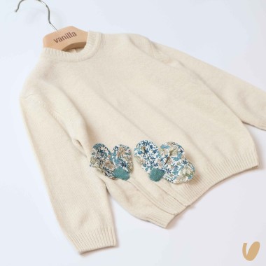 Maglioncino in lana fiori liberty Bimba