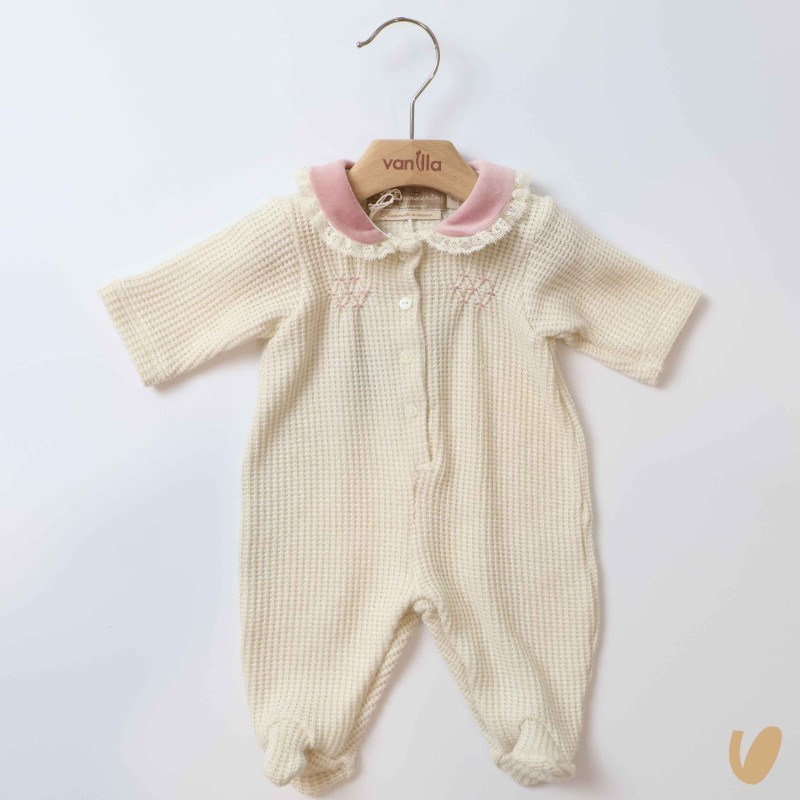 Tutina in maglia con ricamo a mano Tutina