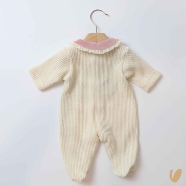 Tutina in maglia con ricamo a mano Tutina