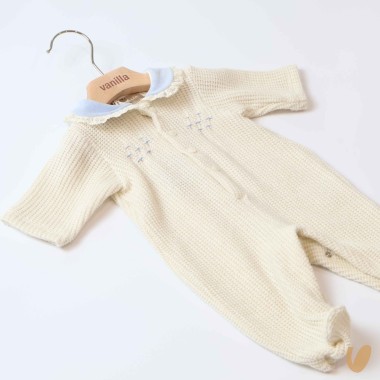 Tutina in maglia con ricamo a mano Tutina