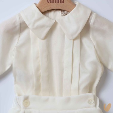 Completo elegante seta e velluto Battesimo