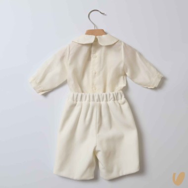 Completo elegante seta e velluto Battesimo