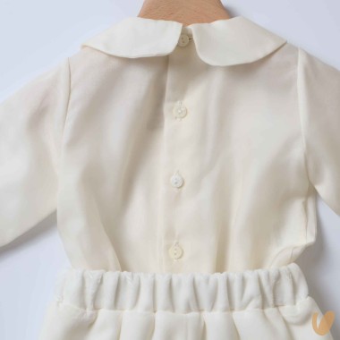 Completo elegante seta e velluto Battesimo