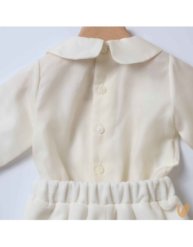 Completo elegante seta e velluto Battesimo