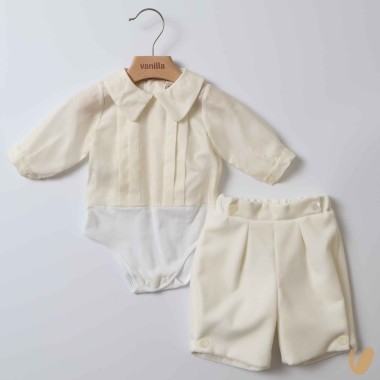 Completo elegante seta e velluto Battesimo