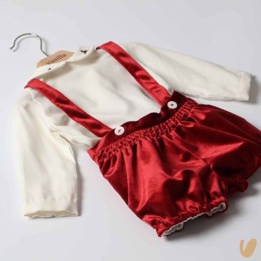 Completo camicia e salopette Neonato