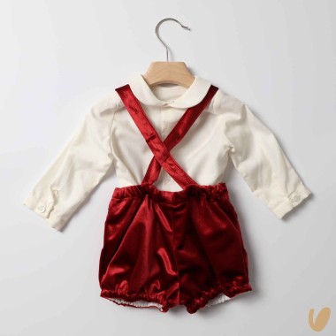 Completo camicia e salopette Neonato
