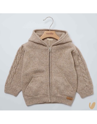 Zip cardigan in wool