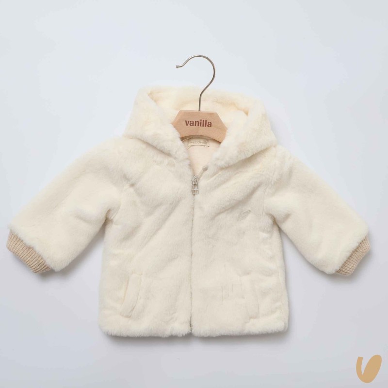 Ecopelliccia con cappuccio Neonata