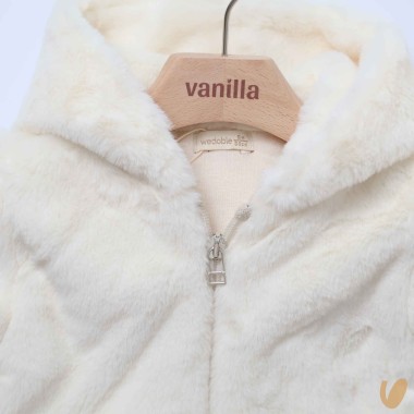 Ecopelliccia con cappuccio Neonata