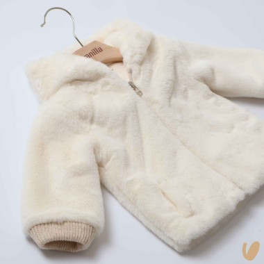 Ecopelliccia con cappuccio Neonata