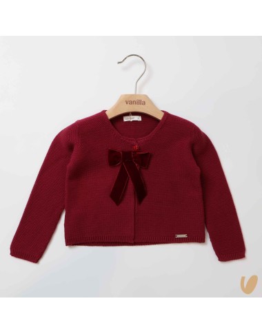 Cardigan with velvet bow