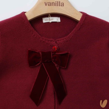 Cardigan con fiocco in velluto Cardigan e Maglia