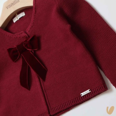 Cardigan con fiocco in velluto Cardigan e Maglia