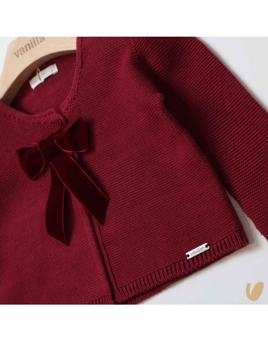 Cardigan with velvet bow