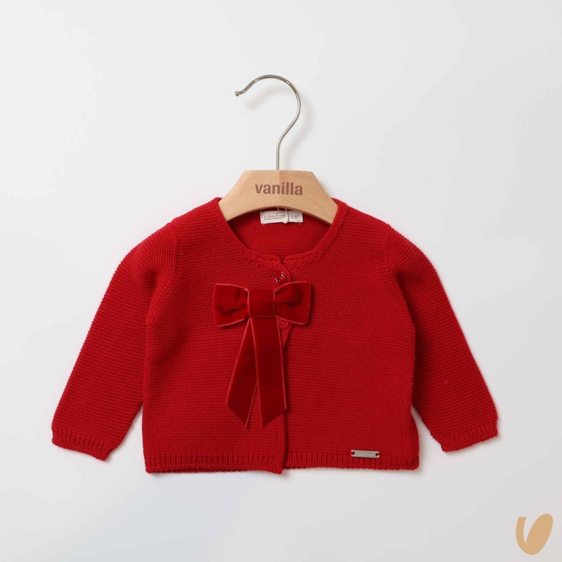 Cardigan con fiocco in velluto Cardigan e Maglia