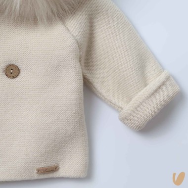 Cappottino lana e pelliccia Neonato