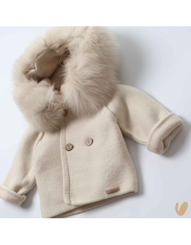 Wool and fur coat