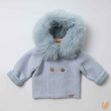 Cappottino lana e pelliccia Neonato