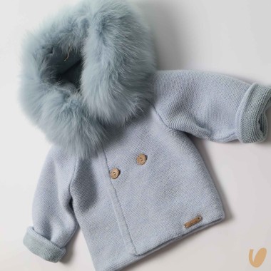 Cappottino lana e pelliccia Neonato