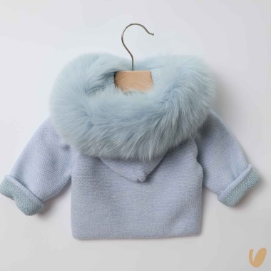Cappottino lana e pelliccia Neonato