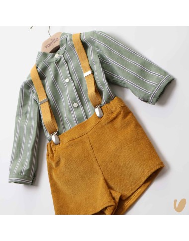 Camicia bermuda e bretelle Neonato