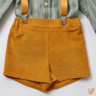 Camicia bermuda e bretelle Neonato
