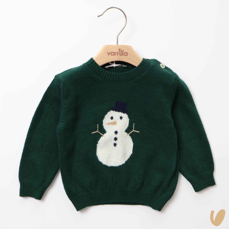 Maglioncino lana pupazzo di neve Neonato